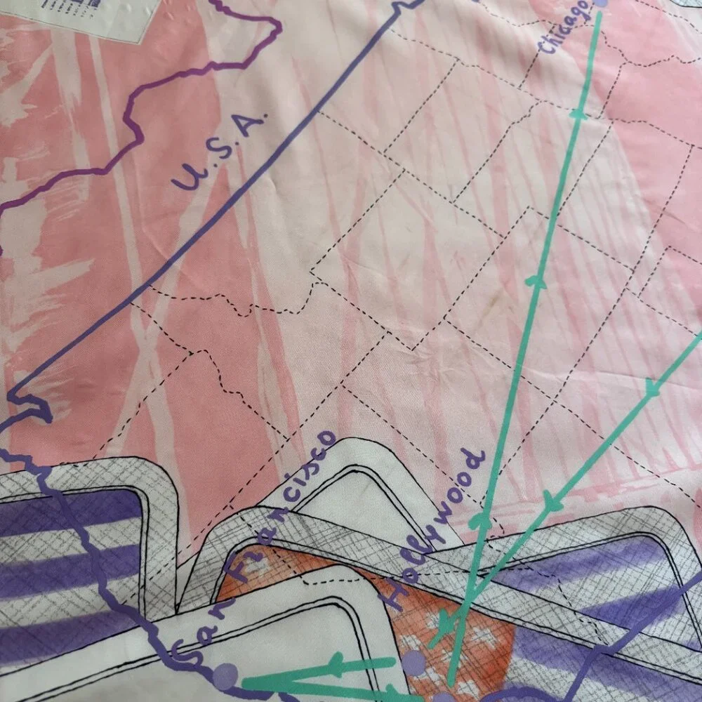 Dior American voyage coral pink silk scarf 34”